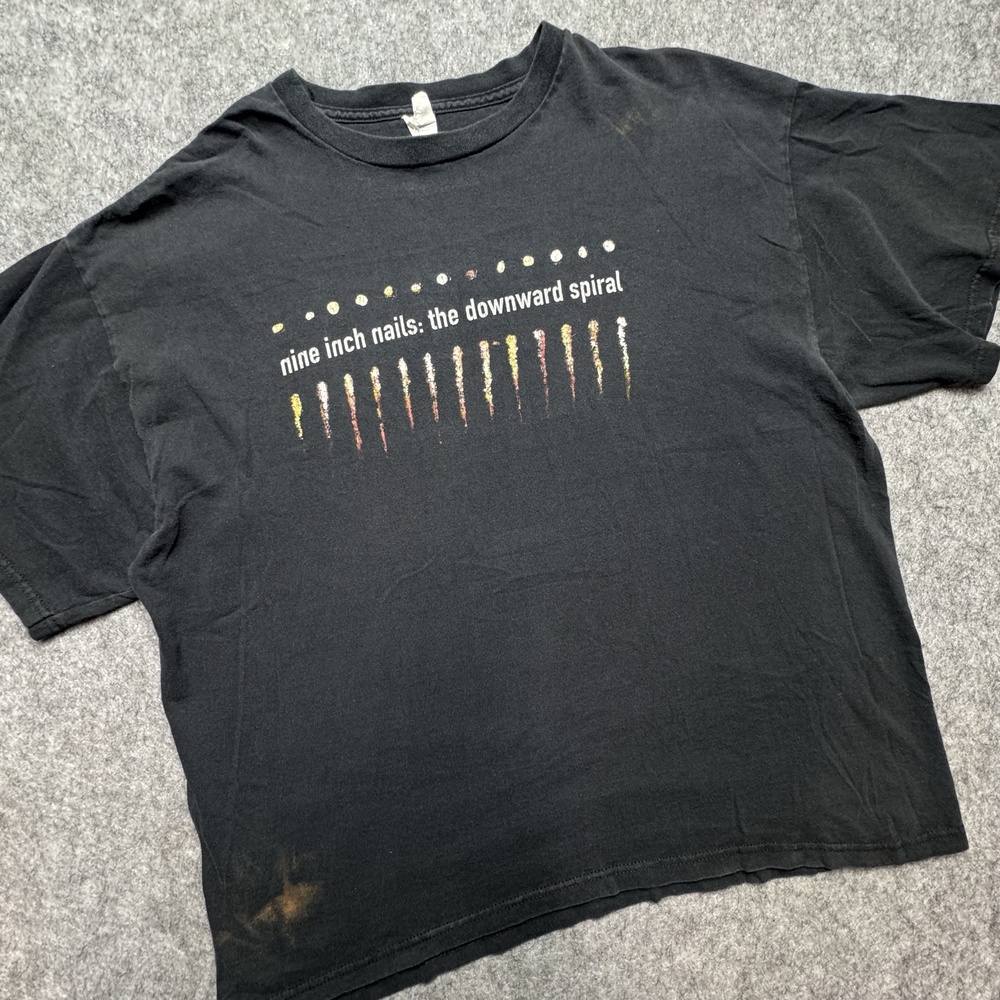 Vintage Nine Inch Nails Shirt Mens Large Black The Downward Spiral Tee Rock